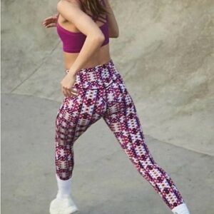 FP Movement by Free People Geometric Pink Leggings